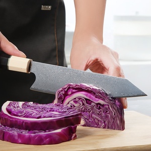 Venta al por mayor pedidos a granel personalizados OEM/ODM servicio PRESTIGE BLADES cuchillo de cocina de acero damasco mango de madera inoxidable Chef afilado - Product Image 4