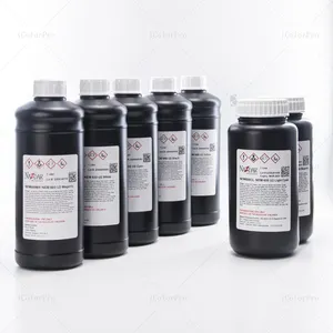 Tinta de impressão UV premium 1L para impressora Epson Ricoh Gen4/Gen5/Gen6 preto Nazdar, tinta macia e dura