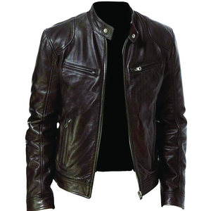 New Fashion Men <b>Leather</b> <b>Jacket</b> Zipper Style <b>Real</b> <b>Leather</b> <b>Jacket</b> for Men Best top quality Quality <b>Leather</b> <b>Jacket</b> Quality - Product Image 2