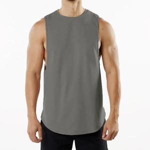 Custom Plus Size Gym Tank Top for Men Oversized Breathable Streetwear <b>Sleeveless</b> <b>Tshirts</b> Knitted Cotton Stringer for Workouts - Product Image 4