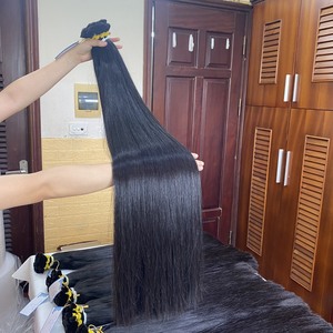 Venta Flash de doble trama rizado estilos de onda recta Natural a granel Vietnam materia prima extensiones de cabello humano de proveedores paquete - Product Image 6