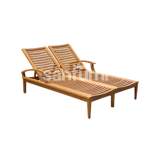 Chaise longue double en bois écologique pour villa au bord de la piscine, cour et mobilier de jardin, lit de jour de loisirs, meilleure qualité - Product Image 6