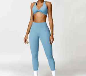 ชุดโยคะออกกำลังกายสำหรับผู้หญิงผ้าโพลีเอสเตอร์ - Product Image 3