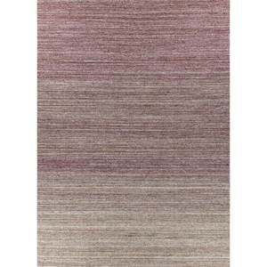 Alfombra de Lana y Viscosa Tejida a Mano con Diseño de Rayas Contorneadas, Rojo y Naranja-Hwv-51068 para Uso Doméstico - Product Image 1