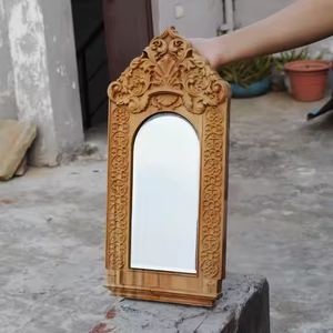 กรอบกระจกทำจากไม้ทำมือตกแต่งวินเทจติดผนังกระจกแต่งหน้าไม้แต่งหน้าตกแต่งโดย azora Industries - Product Image 3