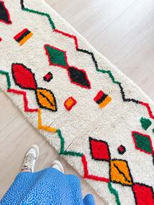 Tapis berbère Beni Ourain marocain coloré grand tapis en laine véritable tapis à poils longs personnalisé tapis berbère authentique - Product Image 4