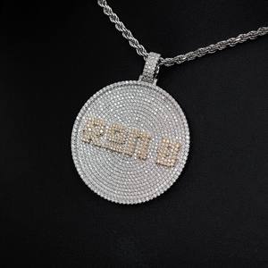 Pendentif personnalisé Hip Hop en argent sterling 925 avec nom en diamant, lettres et chiffres, pendentif glacé en moissanite VVS, bijoux personnalisables - Product Image 6