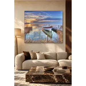Impression sur toile de bateau blanc Fida Reed Pier - Product Image 1