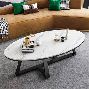 Sofá Elip Decorativo Moderno con Tapa de Piedra y Patas de Acero (TT68209) - Product Image 3