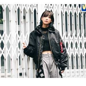 Blouson aviateur personnalisé pour homme à col rabattable détachable, imperméable, écologique, pour l'hiver, style urbain, en peluche - Product Image 5