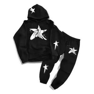 Nuevo Conjunto Deportivo Informal de Invierno a la Moda, de Alta Calidad, de Algodón Transpirable, de Dos Piezas para Hombre, con Sudadera con Cremallera y Pantalones - Product Image 1