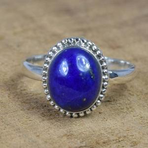 Lapis Lazuli Gemstone <b>Ring</b> Handmade 925 Sterling Silver <b>Ring</b> with Excellent Quality Oval Shape Classic Design for Women <b>Rings</b> - Product Image 4