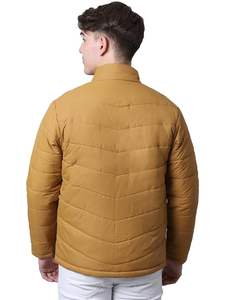 Doudoune d'hiver en polyester 100% personnalisée pour hommes avec fermeture à glissière avec col montant Manteau rembourré à bulles - Product Image 2