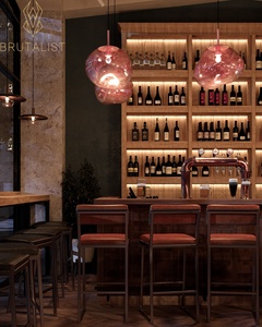 Conceptos de diseño de interiores de Bar y cafetería profesionales y únicos Diseño decorativo de mostrador de barra de cafetería - Product Image 2