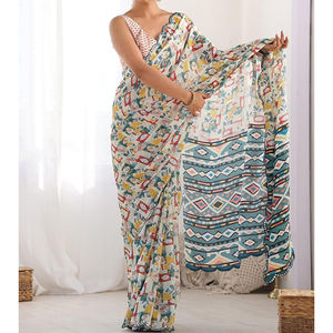 Saree de créateur de haute qualité pour les femmes dernière mode d'hiver brodé mariage et vêtements de fête pour les mariages pakistanais - Product Image 1