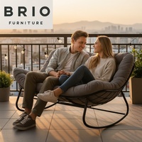Nouvelle vente chaude : Fauteuil à bascule d'intérieur pour couple, fauteuil moderne à deux places, fauteuil double, fauteuil de véranda, cadre en métal, mobilier de patio
