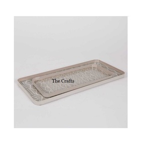 Ensemble de deux plateaux de service en fer de forme rectangulaire avec plateau de service de chocolats de qualité supérieure à des prix acceptables - Product Image 1