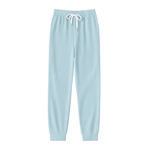 Pantalones Jogger de Punto Acanalado para Mujer, Cintura Elástica con Cordón, Estilo Ecológico, Transpirable, Cortavientos, Suaves y Cómodos - Product Image 1