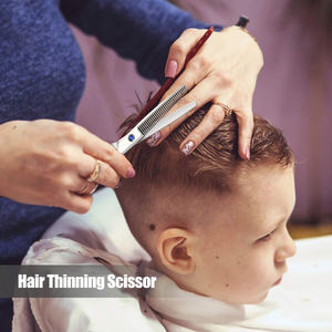 ชุดเครื่องมือช่างตัดผมแบบมืออาชีพกรรไกรแบบแบนสำหรับร้านทำผมทำจากทองคำขาว - Product Image 4