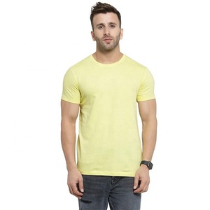 T-shirt col rond pour hommes en gros 100% coton léger séchage rapide couleur unie décontracté à manches courtes imprimé meilleure qualité T-shirt tricoté - Product Image 1