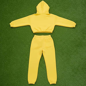 Conjunto Deportivo de Invierno de 2 Piezas para Mujer, Ropa Casual de Algodón con Logotipo Estampado, Sudadera Corta con Capucha y Pantalones Jogger - Product Image 5