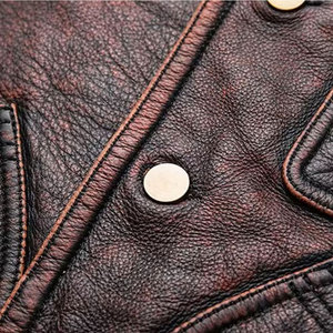 Gilet en cuir portable pour homme, gilet en cuir épais confortable, gilet en cuir professionnel à vendre - Product Image 4