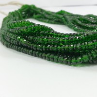 Perles facettées rondes en diopside vert naturel de 3 mm et 5 mm, certifiées IGI, dernier design pour la fabrication de bijoux en ligne