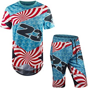 Logotipo personalizado de Ayat Ropa Fabricante Etiqueta privada Tallas grandes Diseño de verano Hombres Mujeres Niños Chándal Corto Transpirable Impreso - Product Image 1