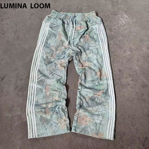 กางเกงวอร์มทรงหลวมสำหรับผู้ชายกางเกงผ้าเฟรนช์เทอร์รี่ขากว้างเอวสูงออกแบบได้ตามที่ต้องการ - Product Image 1