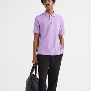 Top sólido de moda para hombre con tela de rizo, ropa de calle informal de verano, manga corta de algodón 100% para Polo - Product Image 1