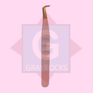 Pince à épiler professionnelle à volume en acier inoxydable avec pointe inclinée, logo personnalisé, marque privée - Product Image 3