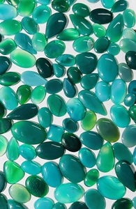 อัญมณีทรงหลวมคริสตัลพลอยสีเขียวโอนิกซ์สีเขียวธรรมชาติปรับขนาดได้ตามต้องการ - Product Image 3