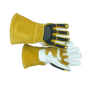Logo personnalisé/Couleur Gants de soudage Tig en cuir de première qualité Gants de travail de sécurité en cuir de vachette - Product Image 4