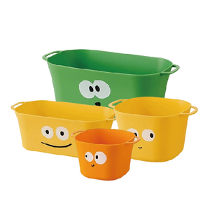 Panier de rangement de bureau mignon en forme de dessin animé avec double poignée, organisateur empilable en PP pour bureau, salle de bain, cuisine, chambre d'enfant - Product Image 1