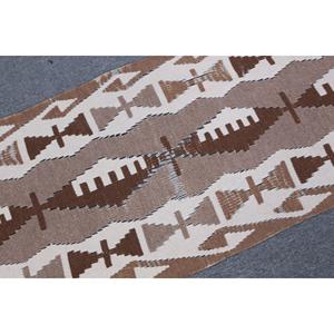 Vintage 1.7x5.2 ft Rug, Runner Turkish Rug, <b>Brown</b> Patchwork <b>Wool</b> Rug - Product Image 5