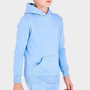 Sudadera con Capucha Azul Claro Personalizada para Hombre, 400 g/m², Felpa de Algodón, Corte Holgado, Logotipo Personalizado, OEM, ODM, Pedidos al por Mayor - Product Image 3
