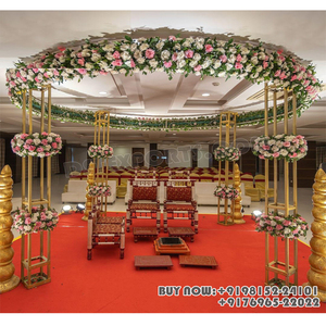Modern Style <b>Decorative</b> Metal Mandap <b>Decor</b> Beautiful Metal Mandap With Floral <b>Decor</b> Trending Wedding <b>Decor</b> Round Metal Mandap UK - Product Image 1
