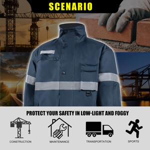 ANSI Clase 1 300D Oxford Hi Vis Chaquetas DE TRABAJO reflectantes para hombres Ropa DE SEGURIDAD impermeable de alta visibilidad - Product Image 6