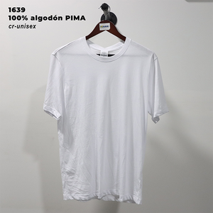 1639 Unisex cotone biologico Pima T Shirt 100 per cento morbido Premium 140gsm girocollo manica corta Eco Friendly abbigliamento Casual" - Product Image 1