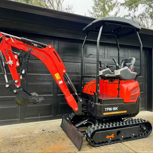 ENVÍO GRATUITO Miniexcavadora TPM 18K de 15 HP con cucharón de excavación de 16 pulgadas, controles piloto, brazo oscilante, aprobación EPA y CE, pulgar hidráulico auxiliar - Product Image 1