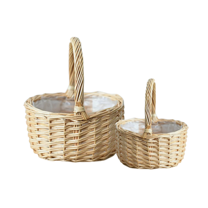 CESTA DE FLORES personalizable Premium Cesta de campo vintage de Vietnam Material de ratán Premium perfecto para bodas y eventos - Product Image 1