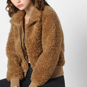 Sudadera con capucha de lana Sherpa para mujer, holgada, ajustada, artículo más vendido, precio al por mayor, aspecto de cremallera, chaqueta de lana Sherpa básica a la moda - Product Image 1