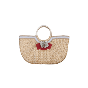 กระเป๋าผักตบชวาผ้าทอมือหนาพร้อมกระเป๋าและสายคล้องไหล่ที่ถอดออกได้สำหรับการเดินทางวันหยุดสุดสัปดาห์และวันชายหาดทำจากเวียดนาม - Product Image 2