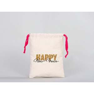 Custom Organic Pink <b>Drawstring</b> Cotton <b>Pouch</b> 6x8 Inches Recyclable GOTS Screen for Bracelets Watches Crafts Packaging Embroidered - Product Image 3