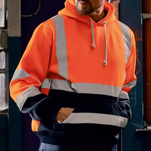 Sudadera con Capucha Gruesa de Talla Grande Personalizada para Hombre, Ropa de Trabajo para Hombre, Chaqueta de Alta Visibilidad con Franja Reflectante, Sudadera Impermeable - Product Image 4