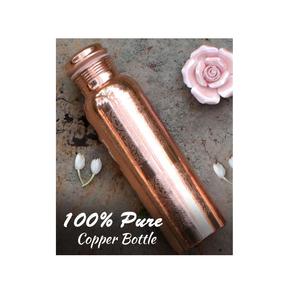 Botella de Agua Ecológica 100% de Cobre Puro, Antimicrobiana, Recipiente de Cobre Ayurvédico Tradicional Indio para una Vida Saludable - Product Image 6