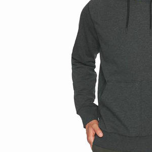 Sweats à capuche streetwear en molleton de coton noir, coupe oversize épaisse et vierge, avec impression de logo personnalisée en relief pour hommes - Product Image 4