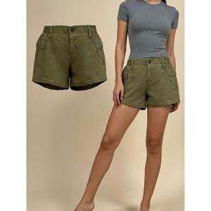 Pantaloncini da donna a vita alta con tasche utility in spandex, logo personalizzato, fantasia trendy, stile gonna-pantalone - Product Image 6