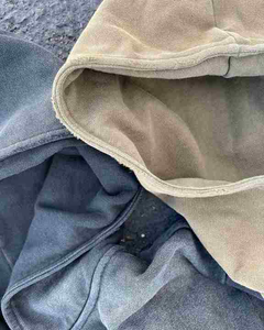 Sudaderas con capucha con cremallera Vintage desgastadas antiguas, chaqueta Unisex personalizada con sol se desvaneció, sudadera lavada con apliques bordados lisos - Product Image 4