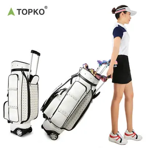 حقيبة جولف نسائية خفيفة الوزن من البولي يوريثان من TOPKO ذات جودة عالية منتجات أخرى للجولف يمكنها حمل 13 نادي جولف حقيبة نادي جولف بيضاء اللون
